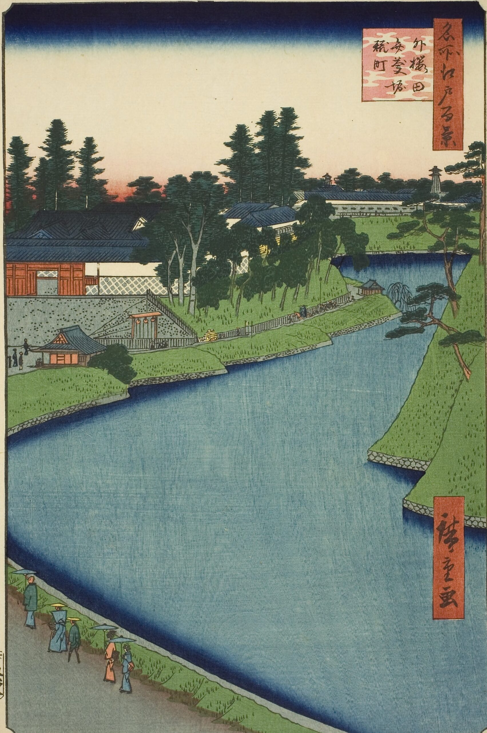 Utagawa Hiroshige One Hundred Famous Views of Edo Sotosakurada Benkei Hori Kojicho　　歌川広重