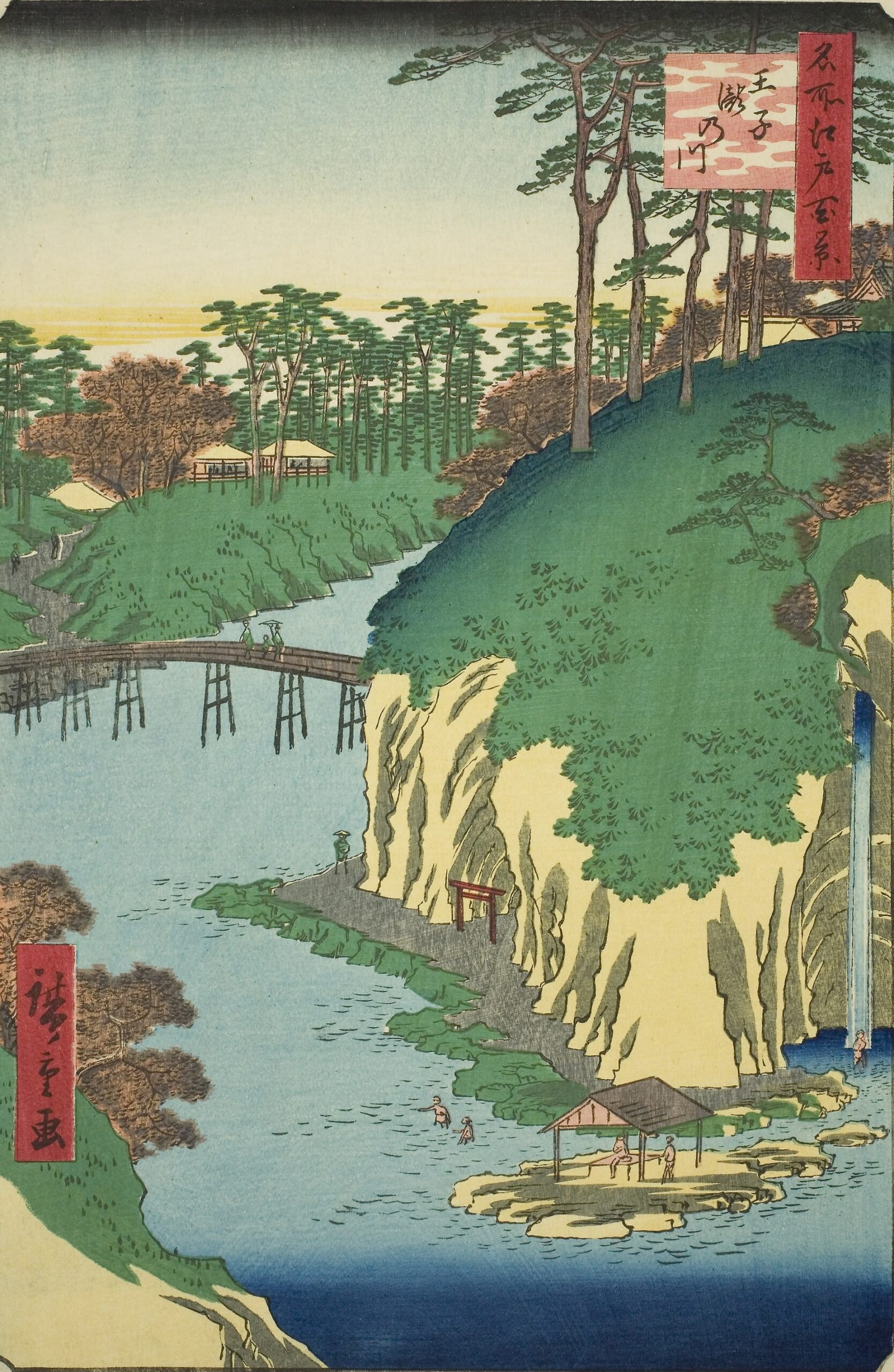 Utagawa Hiroshige One Hundred Famous Views of Edo Oji Takinogawa　　　歌川広重