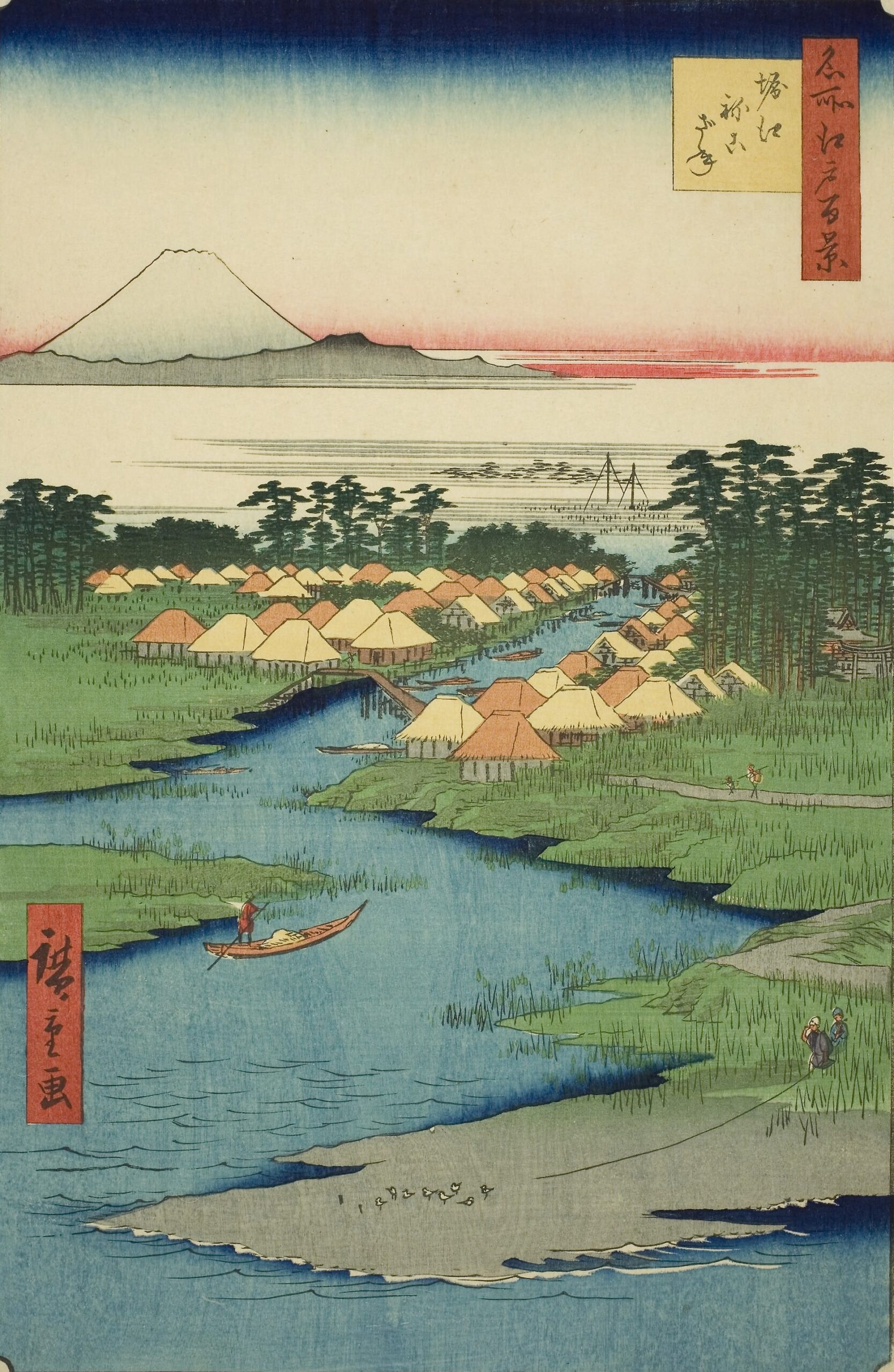 Utagawa Hiroshige One Hundred Famous Views of Edo Horie Nekozane　　　歌川広重